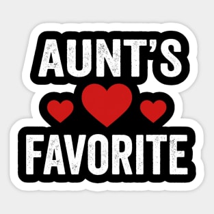 Aunt's Favorite Family Love Heart Sticker